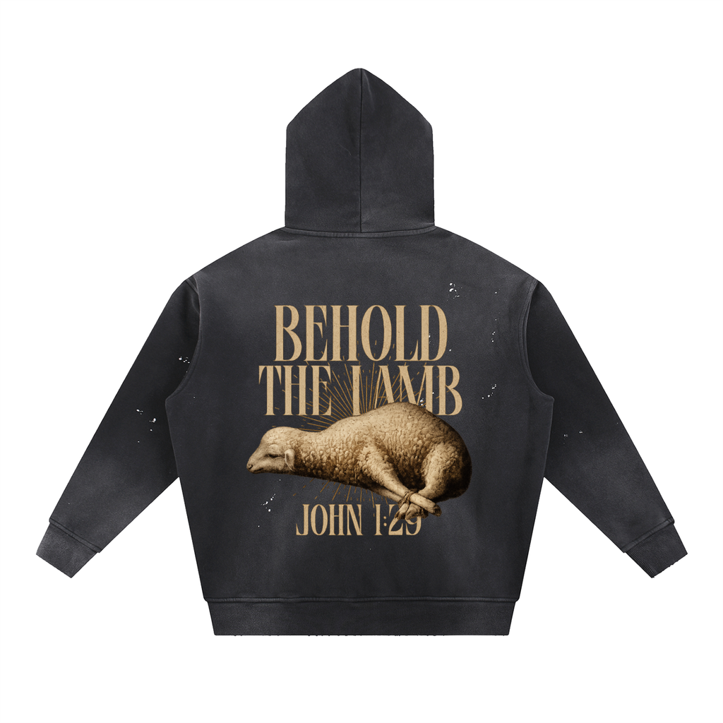 Vintage Washed Frayed Fleece Hoodie
