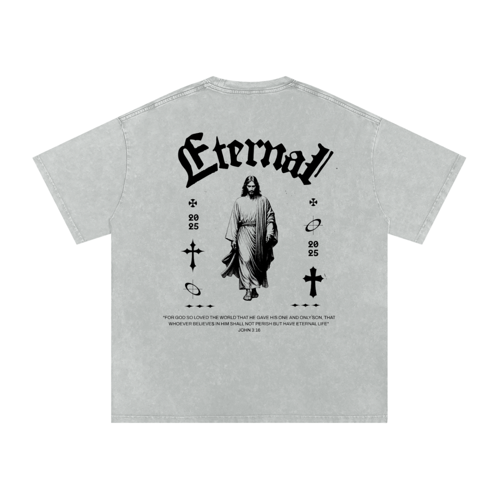 Snow Washed Oversized Cotton T-Shirt