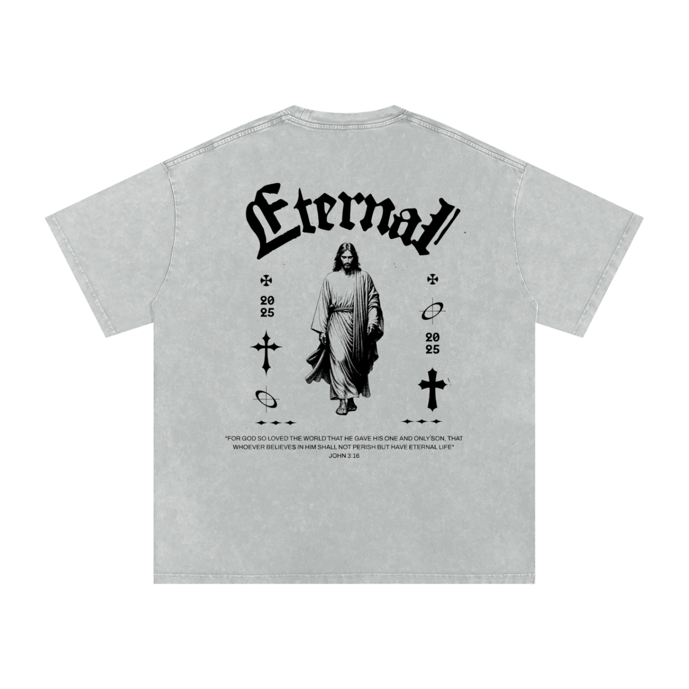 Snow Washed Oversized Cotton T-Shirt