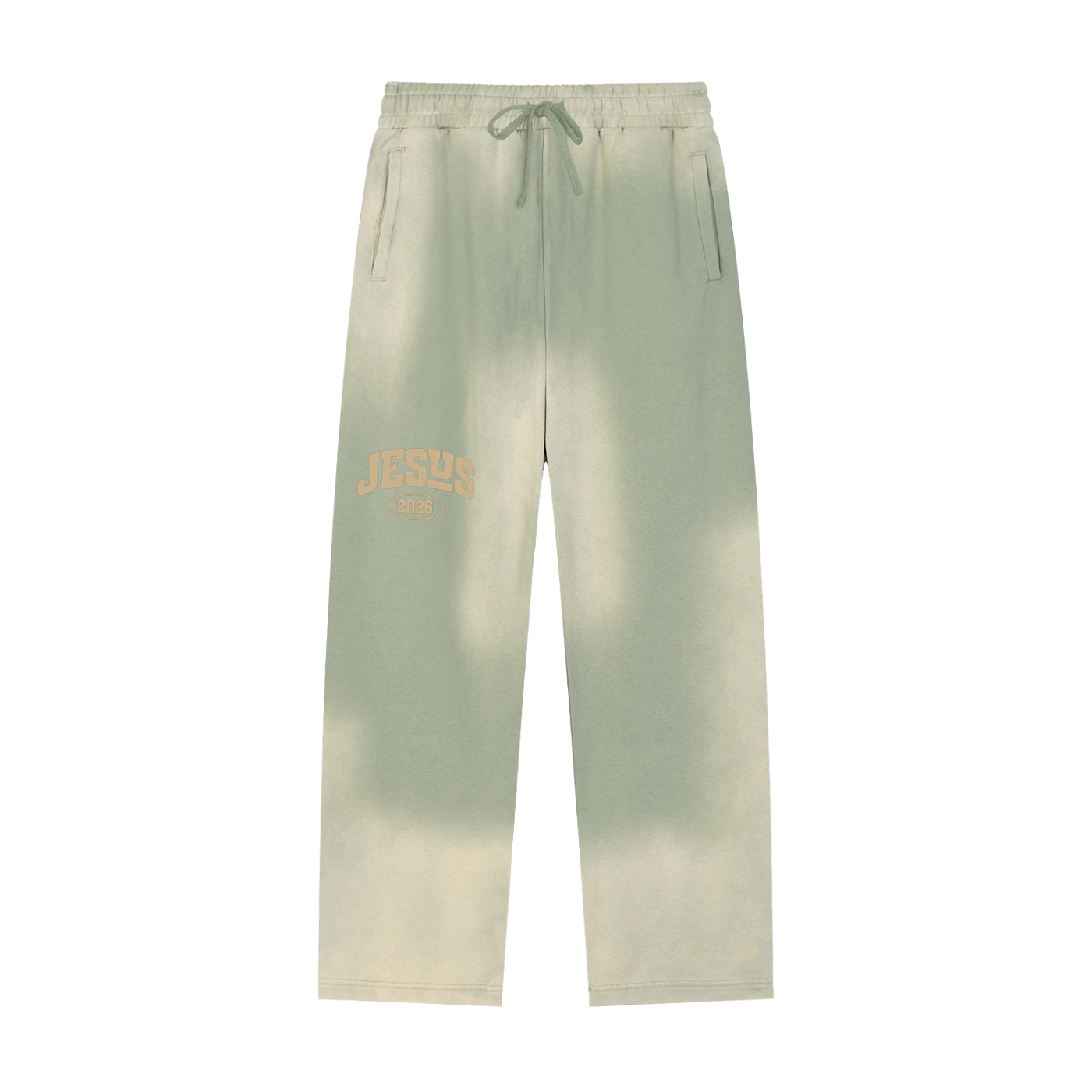 Sun Fade Raw Edge Straight-Leg Sweatpants