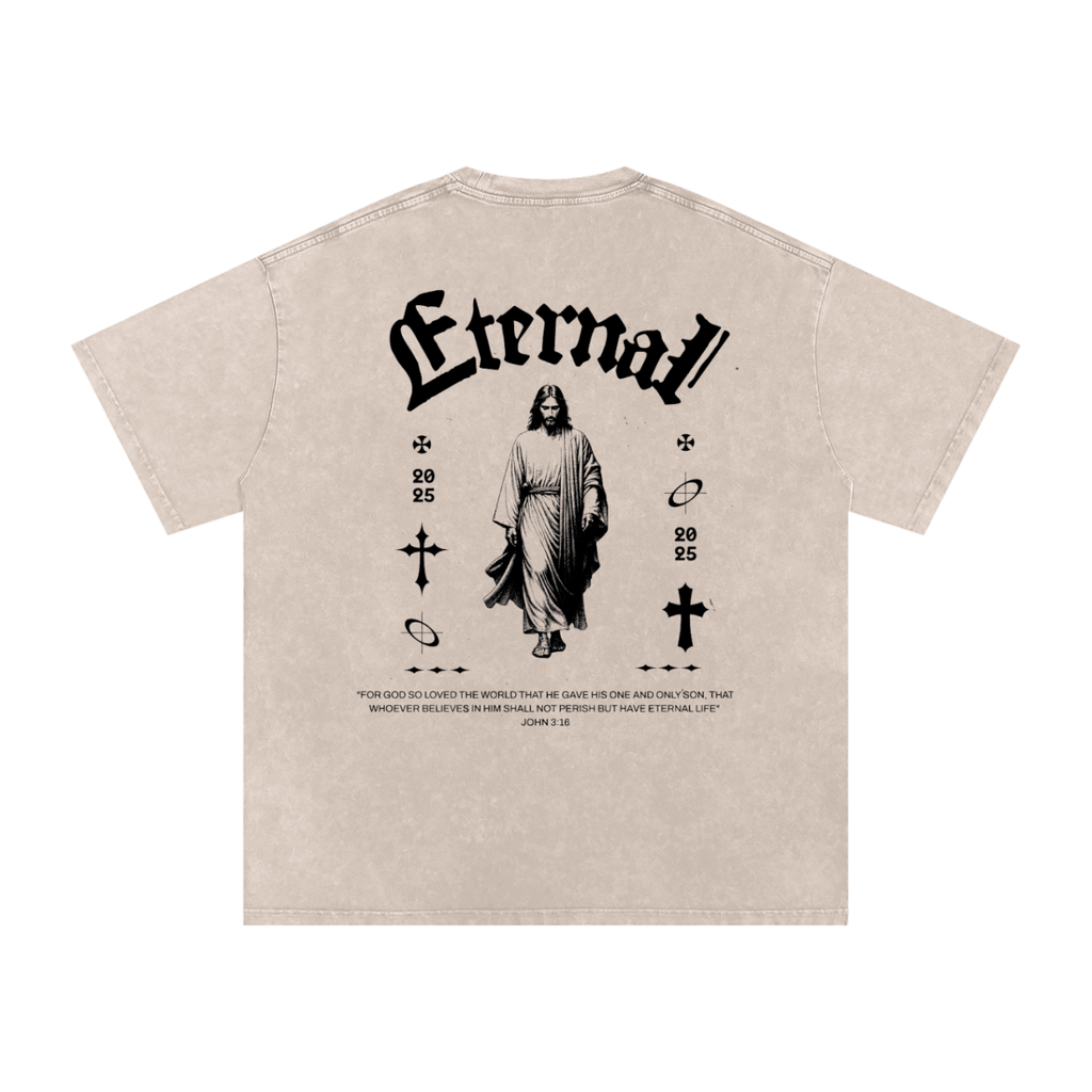 Snow Washed Oversized Cotton T-Shirt