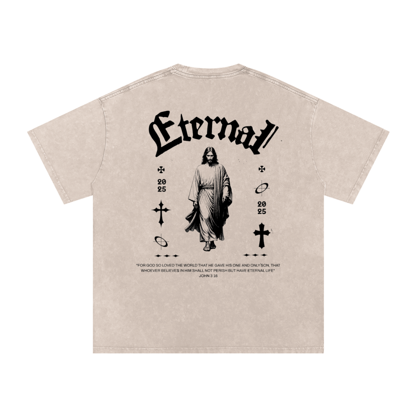 Snow Washed Oversized Cotton T-Shirt