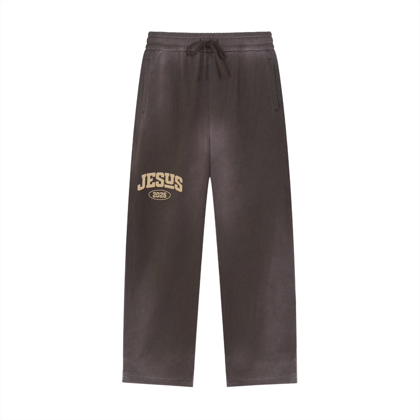 Sun Fade Raw Edge Straight-Leg Sweatpants