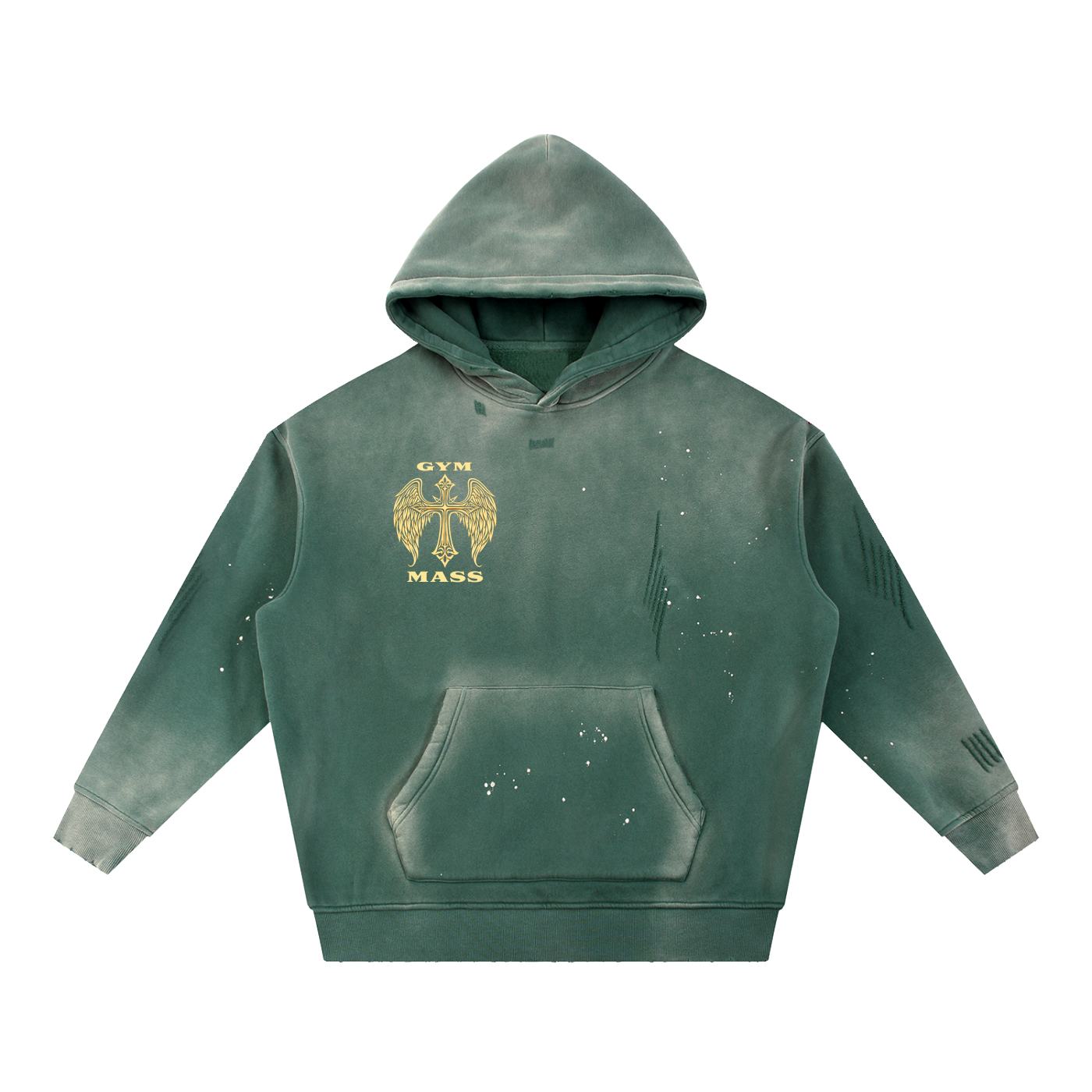 Vintage Washed Frayed Fleece Hoodie