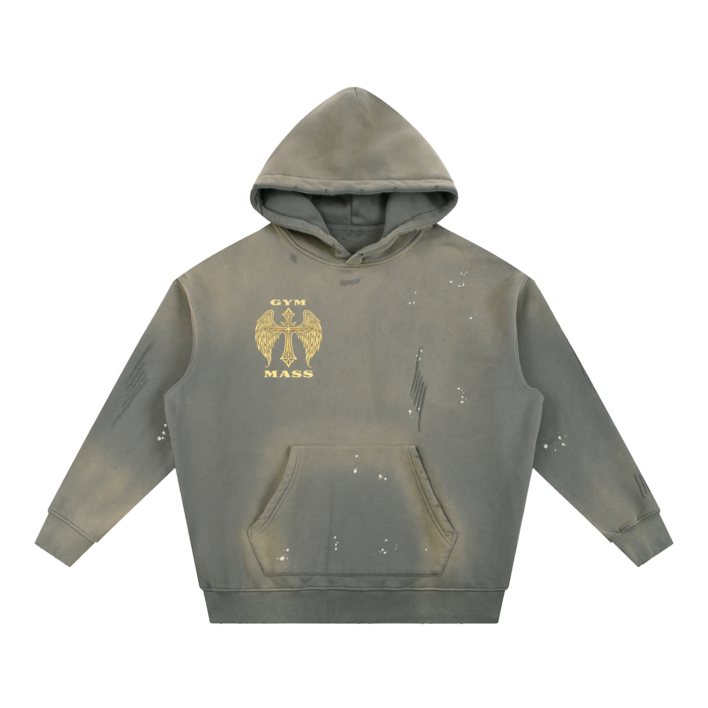 Vintage Washed Frayed Fleece Hoodie
