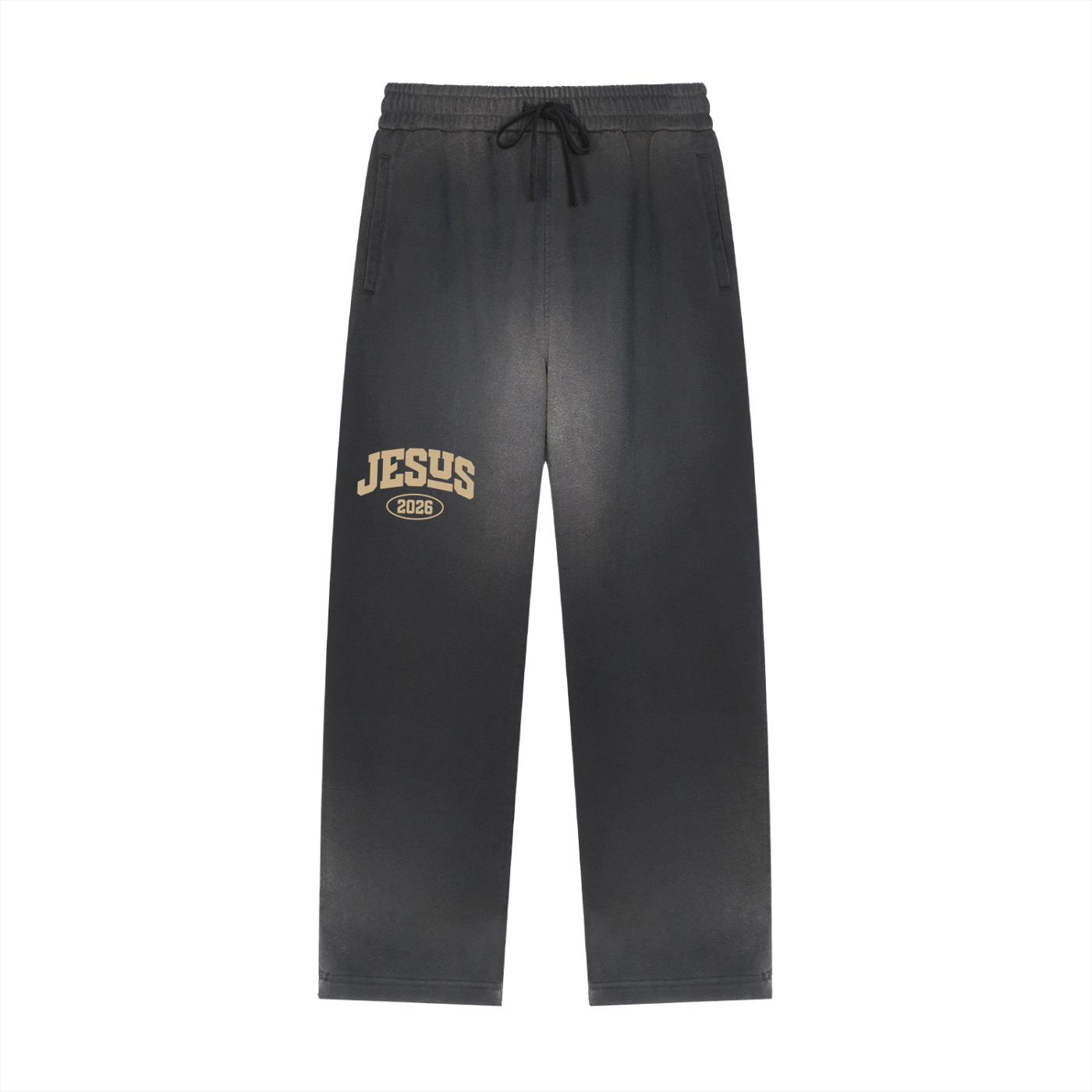 Sun Fade Raw Edge Straight-Leg Sweatpants