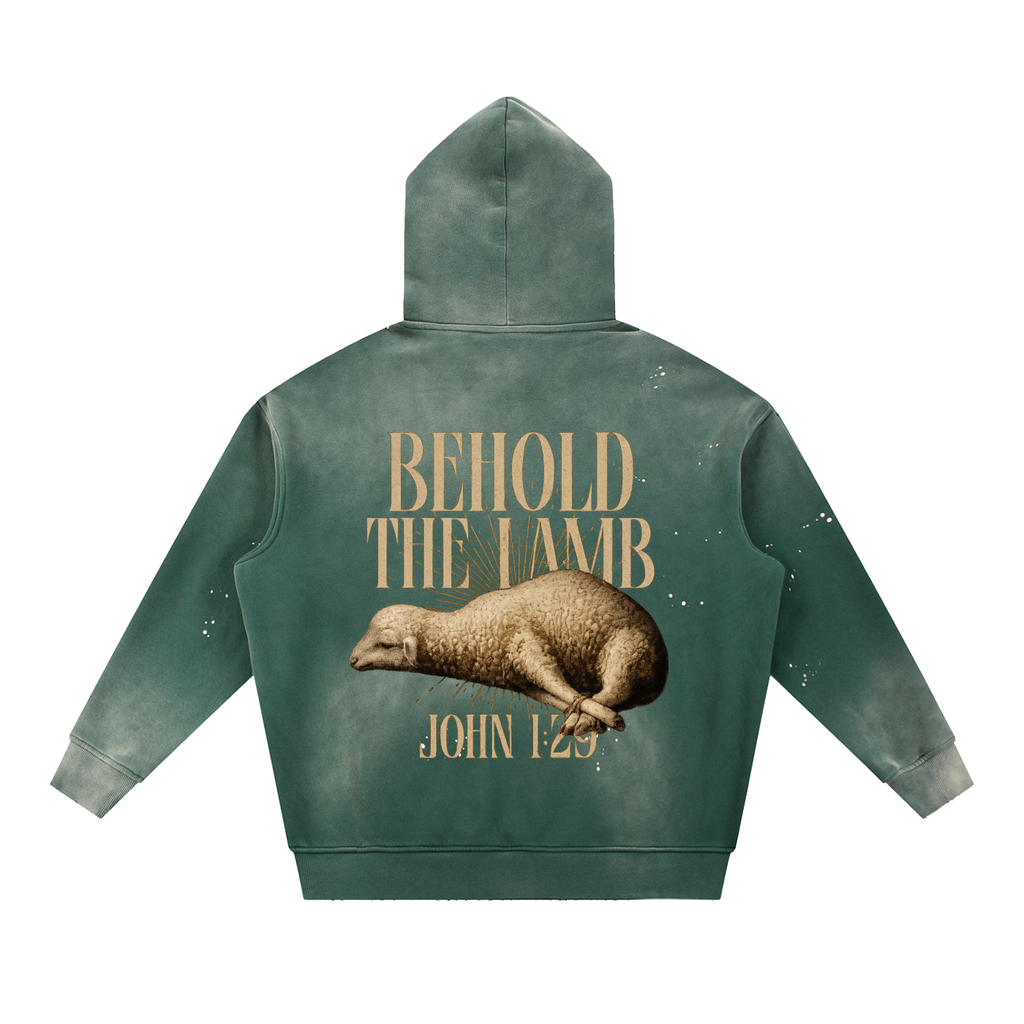 Vintage Washed Frayed Fleece Hoodie