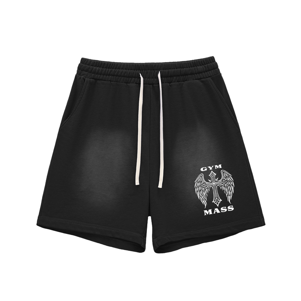 Sun Fade Raw Edge Cotton Shorts