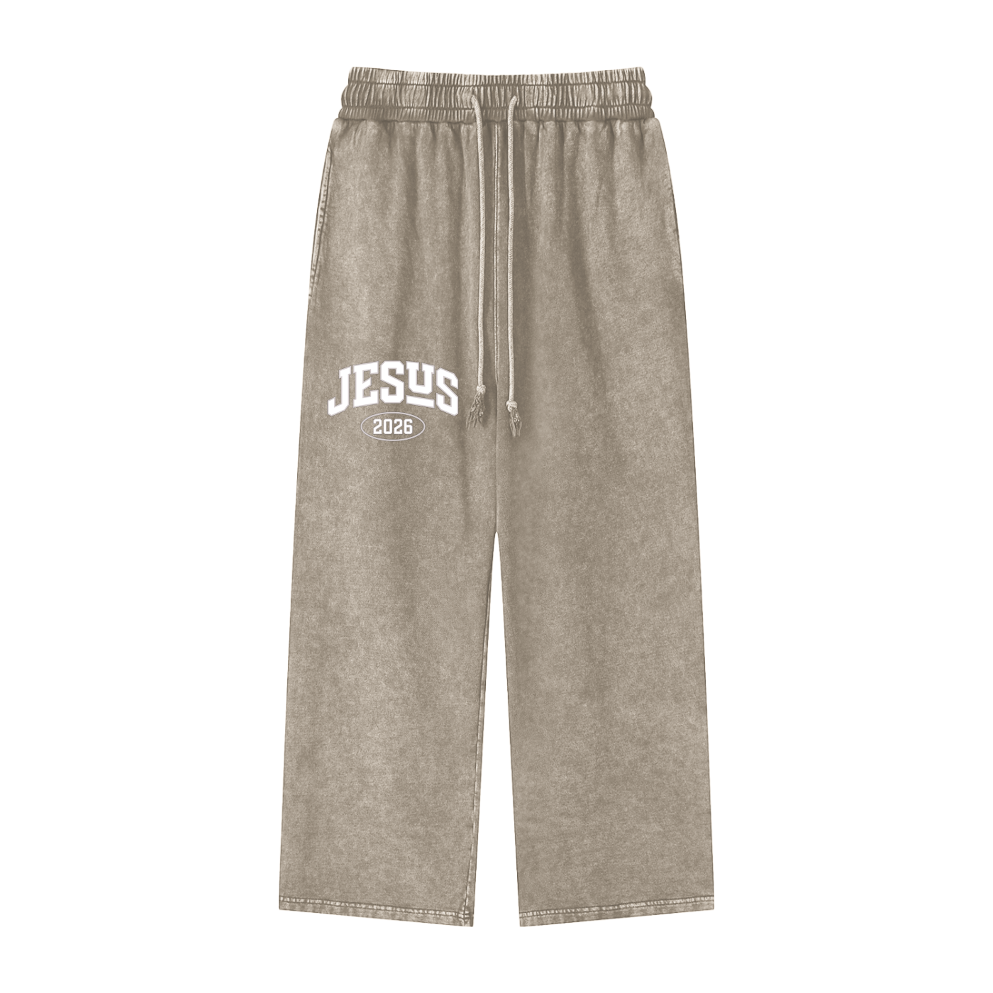 Snow Washed Straight Leg Pants